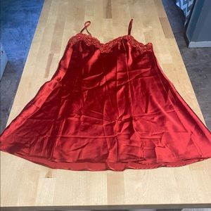 Victoria’s Secret Red Satin Slip Dress Sz Medium